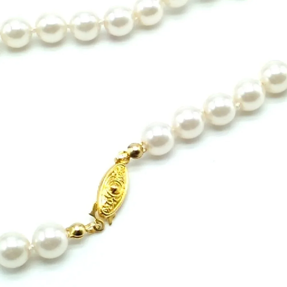 Single Strand Faux Pearl Bib Necklace 22